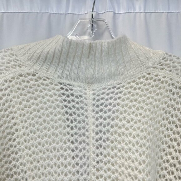 Ann Taylor Loft Cardigan Sweater Off White Long Sleeve Open Knit Petites LP - Picture 5 of 10